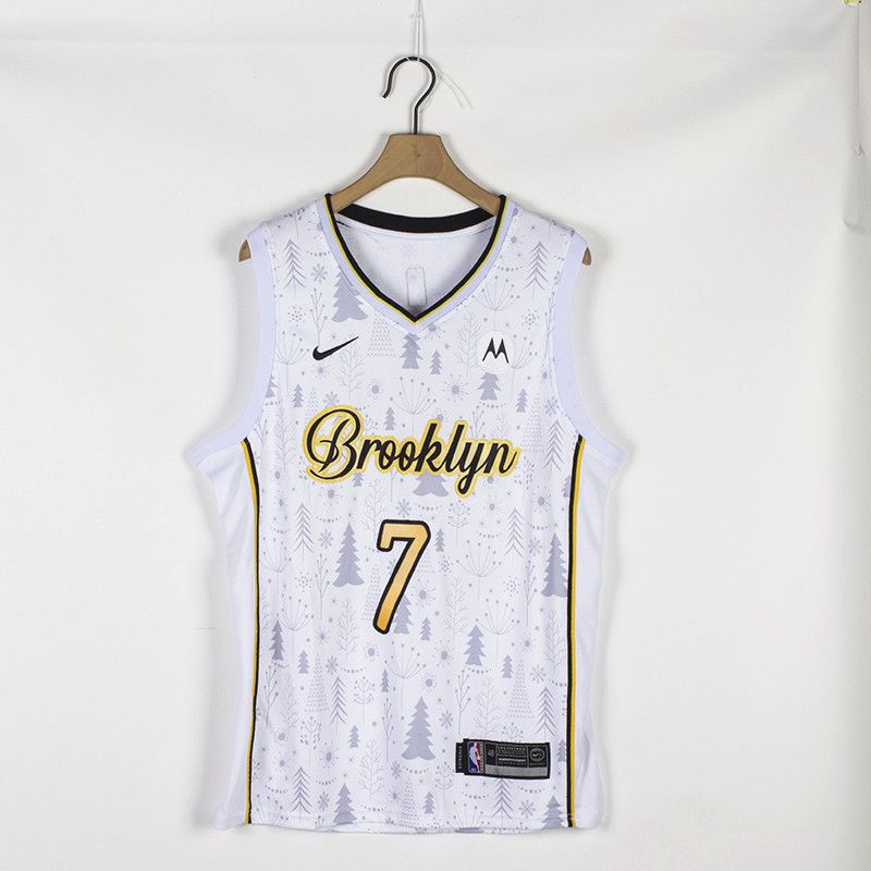 Men Brooklyn Nets 7 Durant White Christmas Edition Nike 2021 NBA Jersey